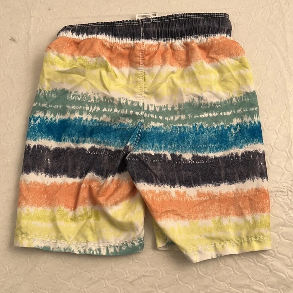 Old Navy abstract multicolor striped lined swim trunks